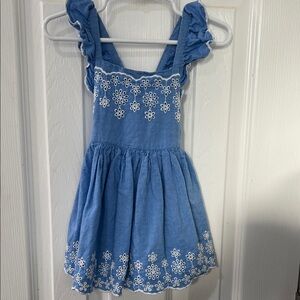 Cat & Jack Blue Dress with White eyelet design